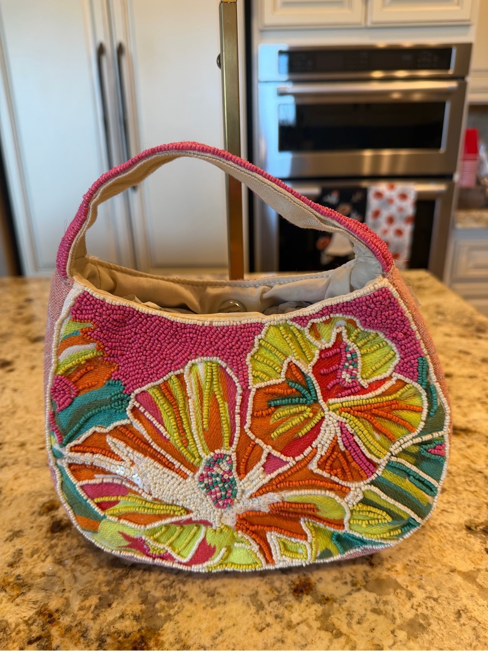 LULU Beaded Floral Mini Handbag